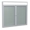 Ghent Enclosed Bulletin Board, 2 Door, Vinyl, Hdlnr Frame, 4 ft H x 5 ft W, Silver PAVX7-193 - alternate 1